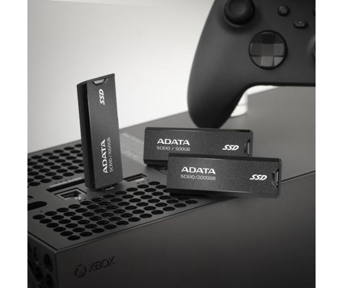 Ulkoinen SSD ADATA SC610 1TB USB 3.2 Kirjoitusnopeus 500 Mt/s Lukunopeus 550 Mt/s SC610...
