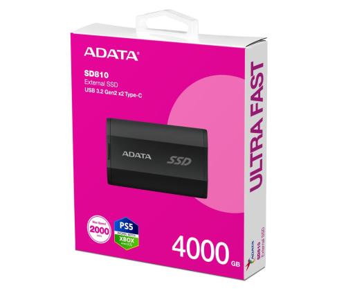 Ulkoinen SSD ADATA SD810 4TB USB-C Kirjoitusnopeus 2000 Mt/s Lukunopeus 2000 Mt/s SD810...