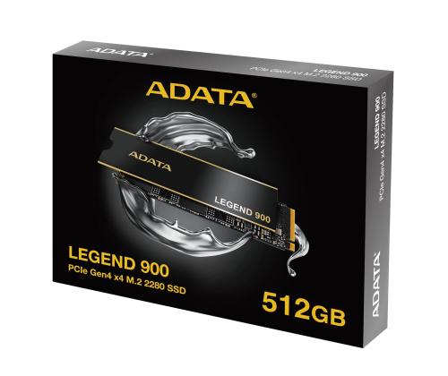 SSD ADATA LEGEND 900 512GB M.2 NVMe 3D NAND Kirjoitusnopeus 5400 Mt/s Lukunopeus 7000 Mt...