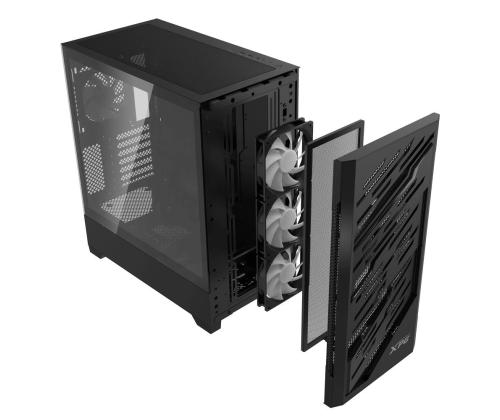 Kotelo ADATA STARKER AIR BTF MidiTower ATX EATX MicroATX MiniITX Väri Musta STARKERAIRBTFMTA-BKCWWWW