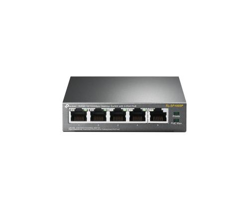 Kytkin TP-LINK Työpöytä/jalusta 5x10Base-T / 100Base-TX PoE portit 4 TL-SF1005P