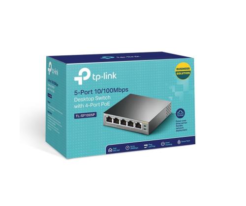 Kytkin TP-LINK Työpöytä/jalusta 5x10Base-T / 100Base-TX PoE portit 4 TL-SF1005P