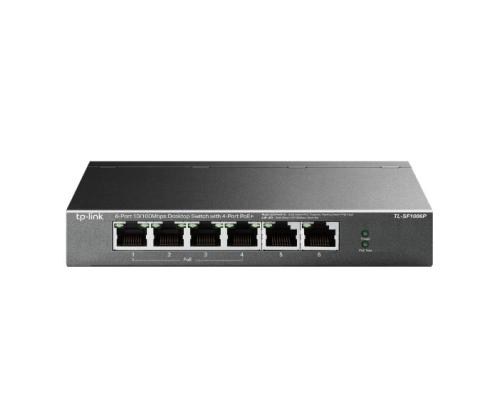 Kytkin TP-LINK TL-SF1006P Työpöytä/jalusta 6x10Base-T/100Base-TX PoE+ portit 4 TL-SF1006P