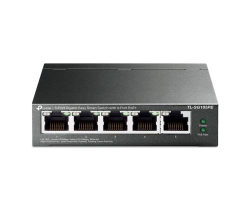 Kytkin TP-LINK Työpöytä/jalusta 5x10Base-T / 100Base-TX / 1000Base-T PoE-portit 4 TL-SG105PE 4 TL-SG105PE