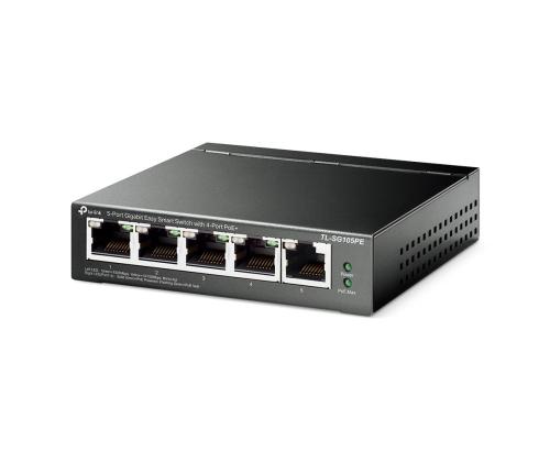 Kytkin TP-LINK Työpöytä/jalusta 5x10Base-T / 100Base-TX / 1000Base-T PoE-portit 4 TL-SG105PE 4 TL-SG105PE
