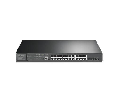 Kytkin TP-LINK Omada TL-SG3428XMP Tyyppi L2+ teline 4xSFP+ 1xKonsoli 1 PoE+ portit 24 384 wattia TL...