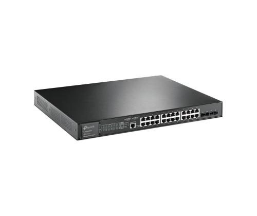 Kytkin TP-LINK Omada TL-SG3428XMP Tyyppi L2+ teline 4xSFP+ 1xKonsoli 1 PoE+ portit 24 384 wattia TL...