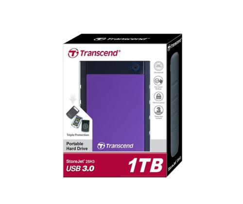 Ulkoinen HDD TRANSCEND StoreJet 1 Tt USB 3.0 Väri Purppura TS1TSJ25H3P