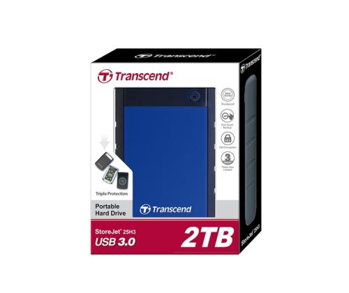 Ulkoinen kiintolevy TRANSCEND StoreJet 2TB USB 3.0 Väri Sininen TS2TSJ25H3B