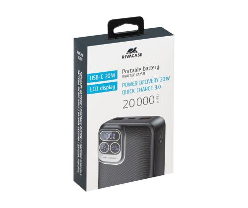 VIRTALÄHDE USB 20000MAH/VA2521 RIVACASE