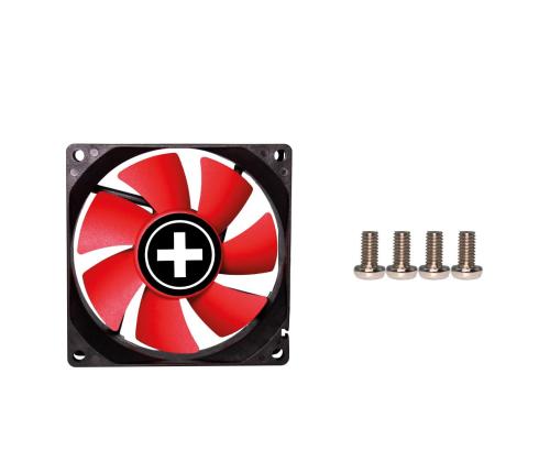 KOTELON PUHALLIN 80 MM PUNAINEN 3PIN + 4P/12V XF037 XILENCE