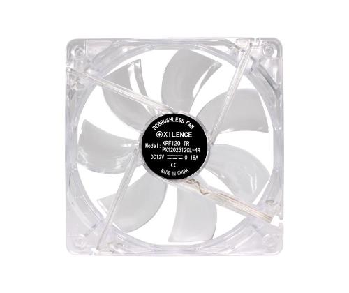 CASE FAN 120MM TRANSP 3PIN+4P/PUNAINEN 12V XF046 XILENCE