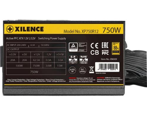 Virtalähde XILENCE 750 Watts Efficiency 80 PLUS GOLD PFC Active XN335
