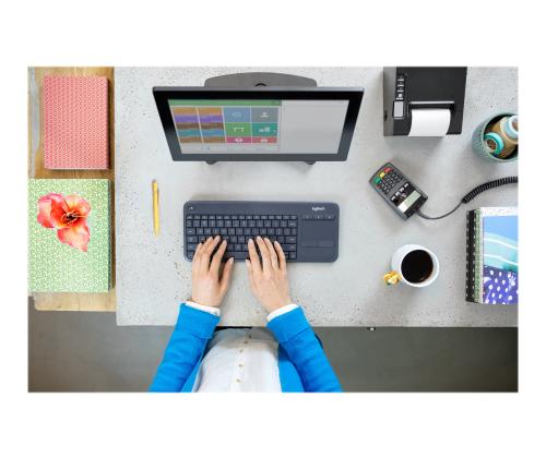 LOGI K400 Plus Touch Keyboard musta (PAN)