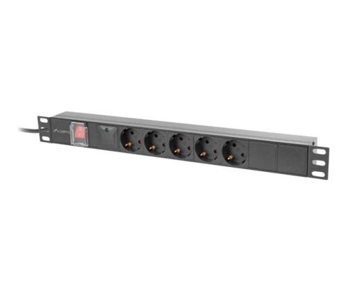 LANBERG PDU 1U 16a 5x Schuko 2m Musta