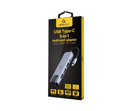 GEMBIRD moniporttinen sovitin USB Type C