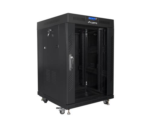 LANBERG-hyllykaappi 15U 600x600 lasi