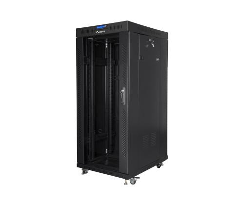 LANBERG-hyllykaappi 27U 600x800 lasinen