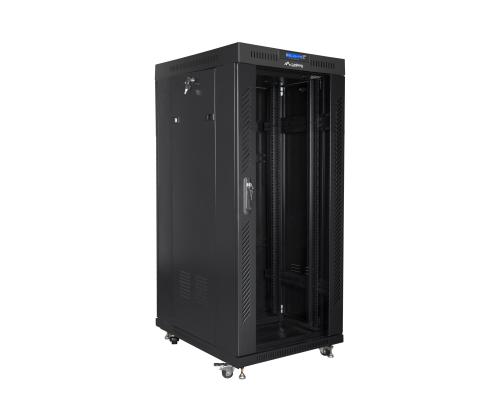 LANBERG-hyllykaappi 27U 600x800 lasinen