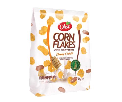 Maissihiutaleet, OBST, hunajalla ja pähkinöillä 250g