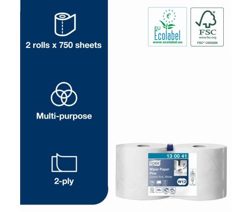 Rullakäsipaperi 2-kerroksinen rulla TORK Advanced Combi W1/W2 255m valkoinen (130041)