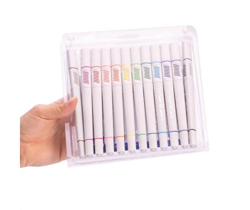 Huopakynä siveltimen kärjellä + mustekynä FIORELLO Sketch 12 väriä