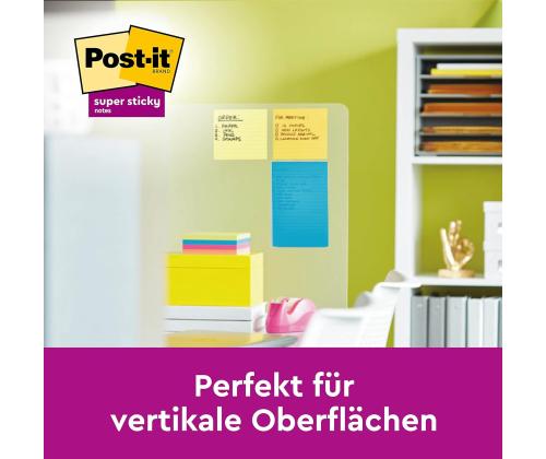 Muistiinpanopaperi 101x152mm POST-IT 6445 Super Sticky 4 väriä x 45 arkkia