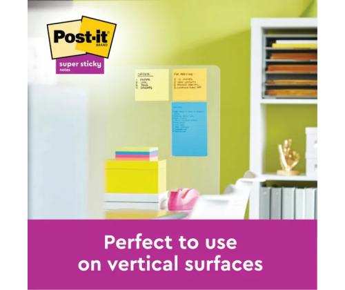 Muistiinpanopaperi 101x152mm POST-IT 6445 Super Sticky 4 väriä x 45 arkkia