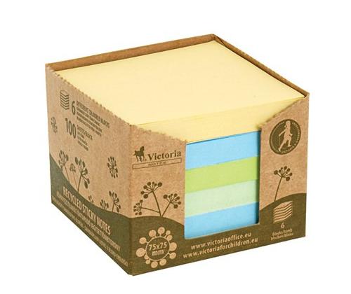 Viestilaput 75x75 Victoria RP pastelli 6väri  100arkkia