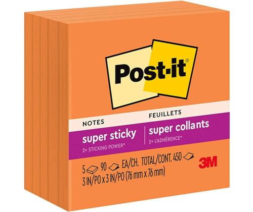 Viestilaput 76x76 Post-it 654 neonoranssi