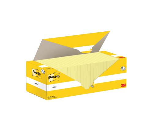 Viestilaput 76x76 Post-it 654 keltainen x 12 kpl + 12 kpl