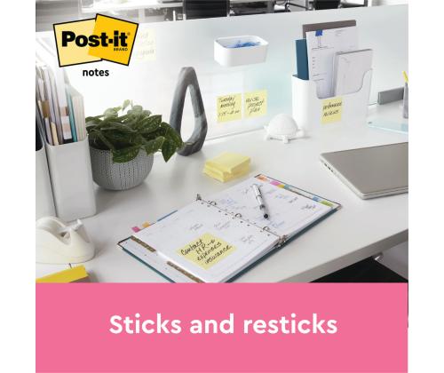 Viestilaput 76x76 Post-it 654 keltainen x 12 kpl + 12 kpl