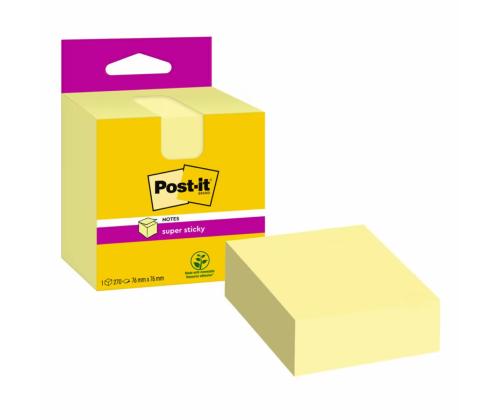 Muistiinpanopaperi 76x76mm POST-IT Super Sticky 270 arkkia keltainen