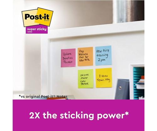 Viestilappu 76x76 Post-it R330 Super Sticky 6x90 Carnival