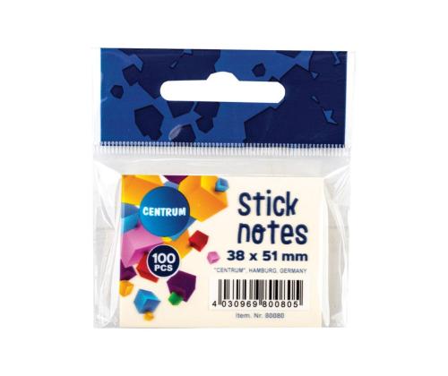 Muistiinpanopaperi CENTRUM 38x51mm, vaaleankeltainen, 100 arkkia