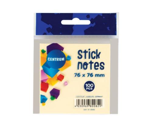 Muistiinpanopaperi CENTRUM 76x76mm vaaleankeltainen 100 arkkia