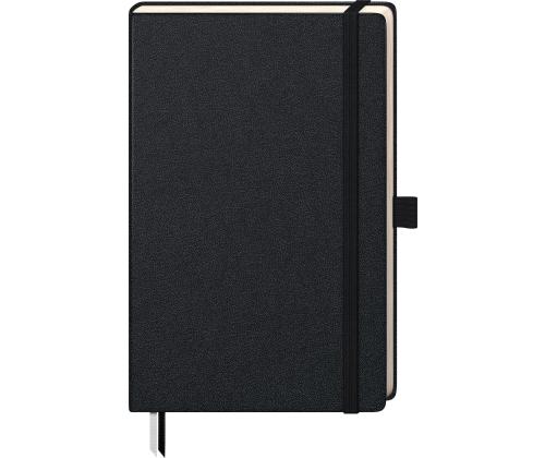 Muistilappu A5 neliön muotoinen, kumikahvalla Kompagnon Classic 192 sivua musta