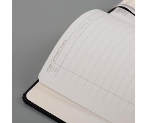 Muistilappu A5 neliön muotoinen, kumikahvalla Kompagnon Classic 192 sivua musta