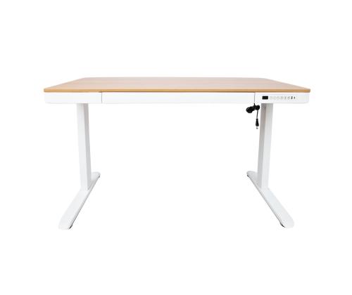 Säädettävä pöytä ERGO 1-moottori 120x60xK72-121cm, valkoinen/tammi