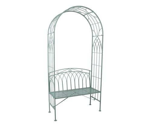 MINT penkki kaarella, antiikkivihreä, 103x48xH211cm, taottu metalli