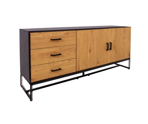 Lipasto AMSTERDAM 160x40xH75cm, tammi/musta