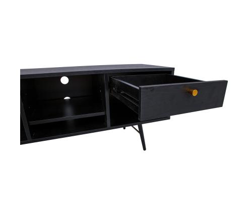 TV-pöytä LUXEMBURG 150x40xH50cm, musta melamiini