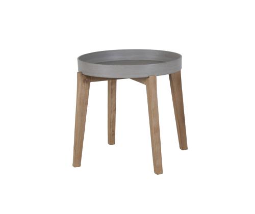 Sivupöytä SANDSTONE D61xH50cm, ruskea komposiittikivi, puujalat