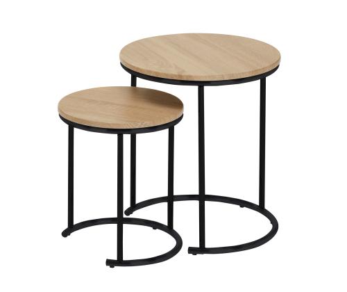 Sivupöytä ELTO D44,5xK50cm, D34,5xK40cm, laminaattilevy, teräsjalat