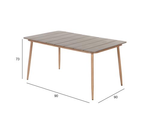 Pöytä NORWAY 147x90xH73cm, beige, alumiini