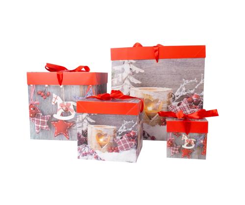 Lahjarasia XMAS GIFT-4, 30x30x30cm, sekoitus