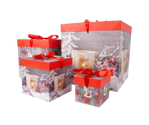 Lahjarasia XMAS GIFT-4, 30x30x30cm, sekoitus