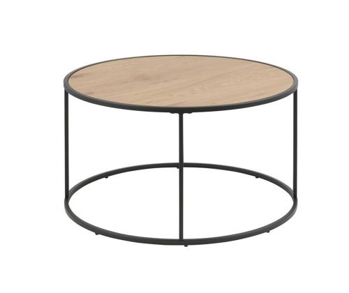 Sohvapöytä SEAFORD D80xH45cm, tammi, MDF, metalli