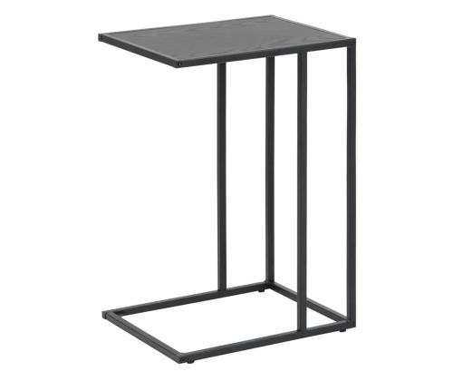 Sivupöytä kannettavalle tietokoneelle SEAFORD, 43x35xH63 cm, musta saarimelamiini, runko: musta metalli