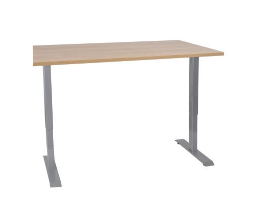 Säädettävä pöytä ERGO kahdella moottorilla 140x70xH60-125cm, hikkoripuuta